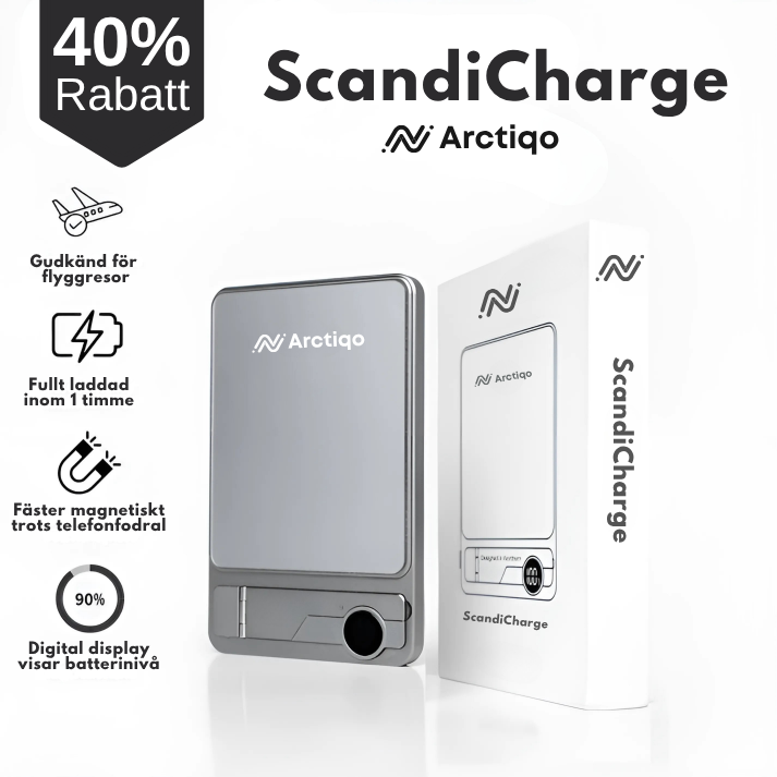ScandiCharge – Magnetisk Powerbank med Överhettningsskydd