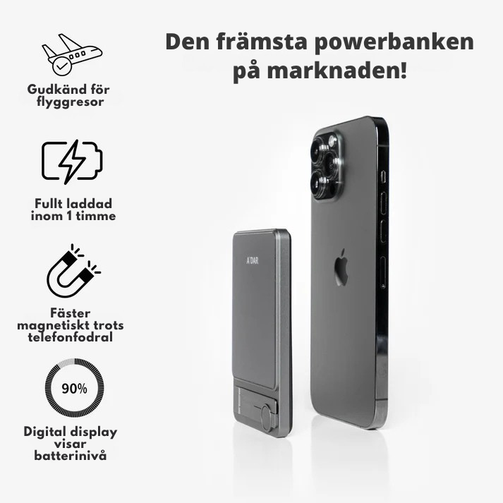 ScandiCharge – Magnetisk Powerbank med Överhettningsskydd