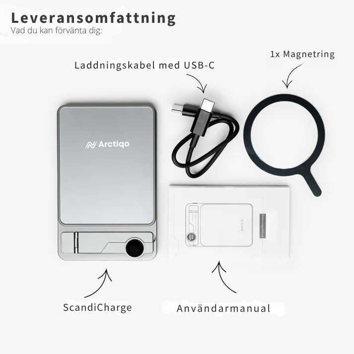 ScandiCharge – Magnetisk Powerbank med Överhettningsskydd
